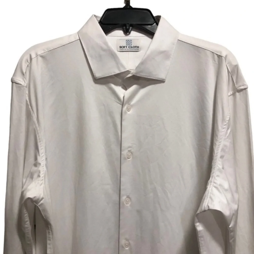 Soft Cloth Button Front Collared Dress Shirt - Picture 2 of 11